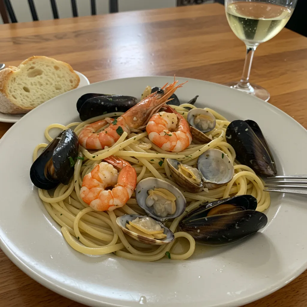 Seafood Linguine with White Wine Sauce: Christmas & Thanksgiving Elegant Holiday Masterpiece